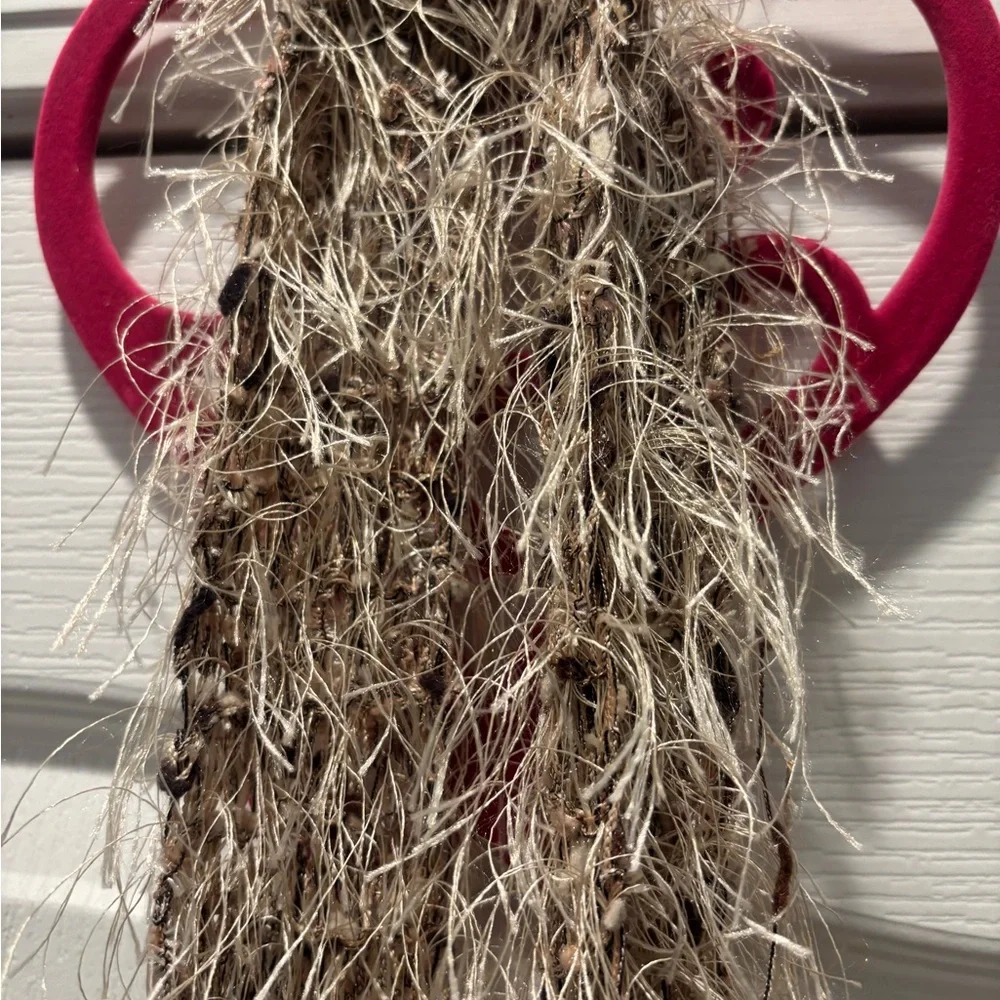 Fuzzy Eyelash Scarf in Beige